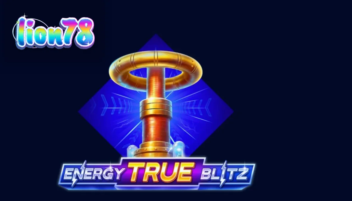 Tampilan visual slot Energy True Blitz dengan simbol neon dan efek listrik